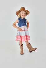 Load image into Gallery viewer, Boboli Denim Mix Print Dress