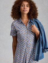 Load image into Gallery viewer, White Stuff UK Rua Jersey Shirt Dress Blue Multi