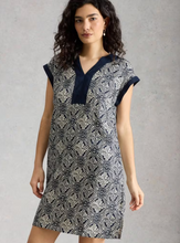 Load image into Gallery viewer, White Stuff UK Jilly Linen Dress Navy Multi