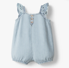 Load image into Gallery viewer, Souris Mini Railroad Stripe Denim Playsuit
