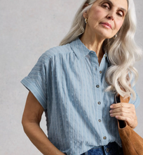 Load image into Gallery viewer, White Stuff UK Orla Button Thru Shirt Mid Blue