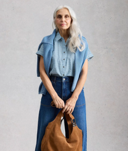 Load image into Gallery viewer, White Stuff UK Orla Button Thru Shirt Mid Blue