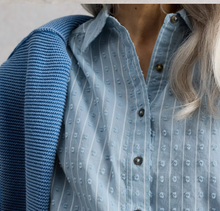 Load image into Gallery viewer, White Stuff UK Orla Button Thru Shirt Mid Blue