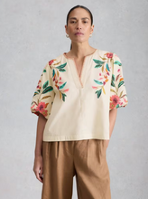Load image into Gallery viewer, White Stuff UK Maeve Embroidered Top Ivory Multi