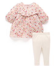 Load image into Gallery viewer, Purebaby Cozy Dress with Legging Butterfly Print