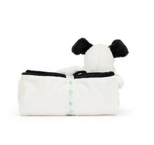 Load image into Gallery viewer, Bashful Black and Cream Puppy Blankie