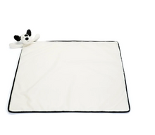 Load image into Gallery viewer, Bashful Black and Cream Puppy Blankie