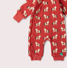 Load image into Gallery viewer, Little Green Radicals Little Unicorns Reversible Hooded Snug Playsuit