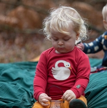 Load image into Gallery viewer, Little Green Radicals Sleeping Swans Appliqué Tee