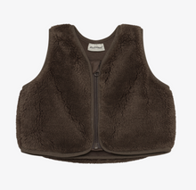 Load image into Gallery viewer, Minymo Faux Fur Vest Chocolate Chip