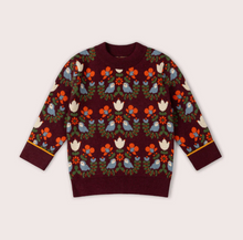 Load image into Gallery viewer, Little Green Radicals Folk Birds Pullover Sweater