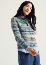 Load image into Gallery viewer, Seasalt Cove Cottage Cardi Carved Relief Cadet Multi