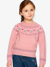 Load image into Gallery viewer, Deux Par Deux Flower Jacquard Sweater