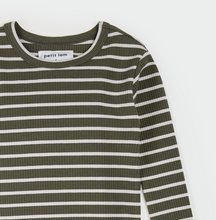 Load image into Gallery viewer, Petit Lem Stripe Modal Rib Pyjamas Farm Green