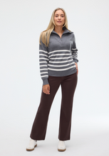 Load image into Gallery viewer, Fig Zina 1/4 Zip Sweater Shadow White