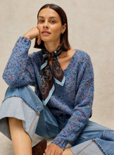 Load image into Gallery viewer, White Stuff UK Texture V Neck Sweater Mid Blue