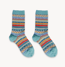 Load image into Gallery viewer, Pokoloko Alpaca Kids Socks Multi Aqua Print