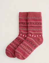 Load image into Gallery viewer, Seasalt Womens Fairisle Socks Cross Stitch Dried Rose