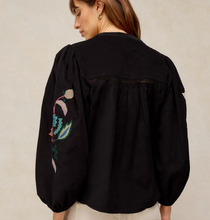 Load image into Gallery viewer, White Stuff UK Wren Embroidered Cord Top Black Multi