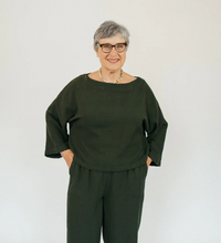 Load image into Gallery viewer, Pokoloko Loft Cotton Crop Bell Sleeve Top