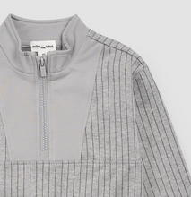 Load image into Gallery viewer, Miles Pin Stripe Zip Neck Sweatshirt Heather Grey