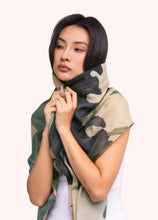 Load image into Gallery viewer, Powder UK Midnight Orchid Wool Cotton Scarf