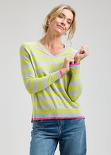 Load image into Gallery viewer, Zaket and Plover Stripe Vee Sweater Marl