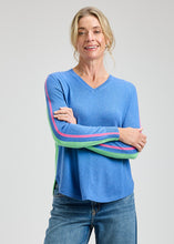 Load image into Gallery viewer, Zaket and Plover Rounded Hem Vee Sweater Chambray