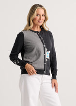Load image into Gallery viewer, Zaket and Plover Cheeky Cat Cardi Charcoal