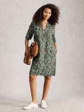 Load image into Gallery viewer, White Stuff UK June Linen Dress Green Print