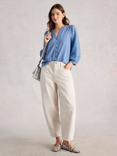 Load image into Gallery viewer, White Stuff UK Daisy Dobby Mix Top Mid Blue