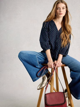 Load image into Gallery viewer, White Stuff UK Ruby Organic Cotton Top Navy Multi