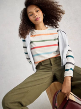 Load image into Gallery viewer, White Stuff UK Clara Stripe Tee Ivory Multi