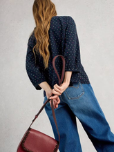Load image into Gallery viewer, White Stuff UK Ruby Organic Cotton Top Navy Multi