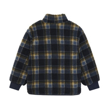 Load image into Gallery viewer, Minymo Plaid Sherpa Jacket Navy