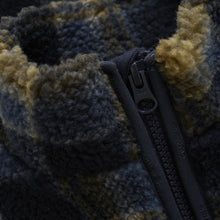 Load image into Gallery viewer, Minymo Plaid Sherpa Jacket Navy