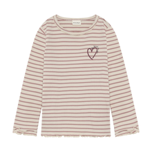 Load image into Gallery viewer, Minymo Be Kind Stripe Tee Fawn