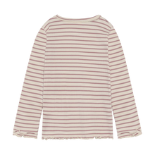 Load image into Gallery viewer, Minymo Be Kind Stripe Tee Fawn