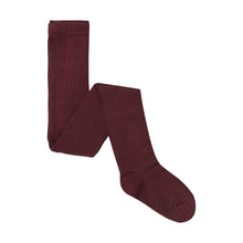 Load image into Gallery viewer, Minymo Textured Tights Dusty Rose/Burgundy 2-Pack