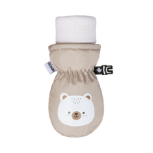 Load image into Gallery viewer, Kombi Baby Animal Bear Infant Foldable Cuff Mitt Oxford Tan