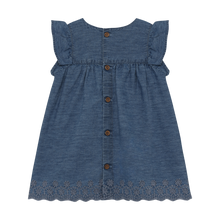 Load image into Gallery viewer, Minymo Chambray Baby Dress Faded Grey Blue