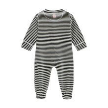Load image into Gallery viewer, Noppies Velour Stripe Sleeper Balsam Green