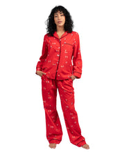 Load image into Gallery viewer, Latte Love Red Skater Flannel Pyjamas

