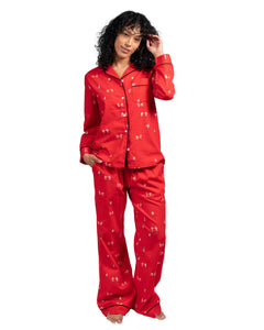 Latte Love Red Skater Flannel Pyjamas
