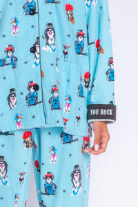 PJ Salvage Flannel Pyjamas Rock Dogs
