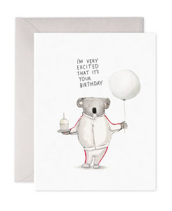 Koala Excitement Birthday Card