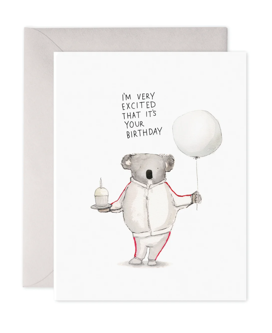 Koala Excitement Birthday Card
