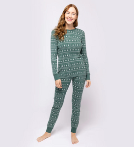 Petit Lem Fairisle Holiday Trees Womens Pyjamas