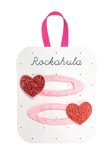Load image into Gallery viewer, Rockahula Love Heart Glitter Clips
