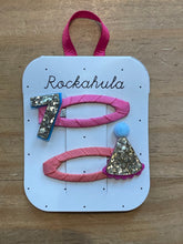 Load image into Gallery viewer, Rockahula Birthday Glitter Hair Clips